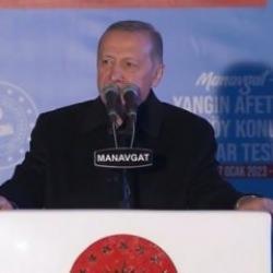 Başkan Erdoğan, Manavgat'ta afet sonrası yapılan evlerin teslim töreninde
