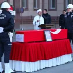 Trafik kazasında hayatını kaybeden polis memuru için tören düzenlendi