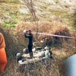 Çorlu'da feci kaza: Metrelerce yüksekten şarampole yuvarlanan araçtaki iki genç öldü!