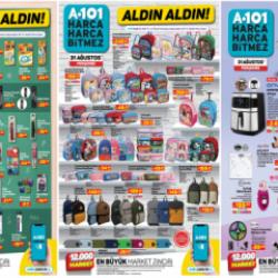 A101 market 31 Ağustos 2023 kataloğunu yayınladı! Kırtasiye ürünleri, okul çantası, L koltuk, airfryer