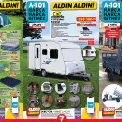 A101 2 Mayıs 2024 Kataloğu Yayınlandı! Çekme karavan, 4 kişilik çadır, uyku tulumu, kamp sandalyesi