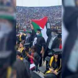 ABD’deki Michigan Üniversitesi mezuniyet töreninde Filistin ile dayanışma eylemi yapıldı