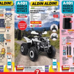A101 20 Haziran 2024 Kataloğu Yayınlandı! Off-Road ATV, kamp sandalyesi, masa üstü fan, kiler dolabı