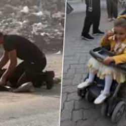 Gazze'de bebek arabasıyla çocuklarını taşıyan anneye İsrail kurşunu