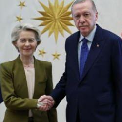 Cumhurbaşkanı Erdoğan, Ursula von der Leyen’i kabul etti
