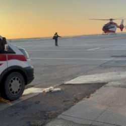 Yanık tedavisi gören çocuk ambulans helikopterle Van'a getirildi