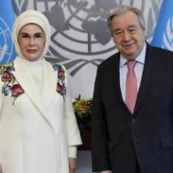 Emine Erdoğan, BM Genel Sekreteri Guterres ile görüştü! Sıfır Atık vurgusu