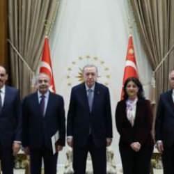 Cumhurbaşkanı Erdoğan ve DEM Parti heyetinin görüşmesinden kareler 