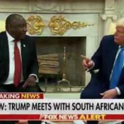 Trump'tan Güney Afrika liderine soykırım suçlaması! Dünyanın gözü önünde videoları izletti