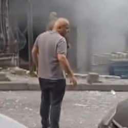 Güngören'de bir iş yerinde patlama: Korku dolu anlar kamerada!