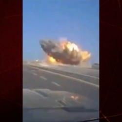 iran İsrail'i vurmaya devam ediyor! Patlamanın büyüklüğü araç kamerasına yansıdı