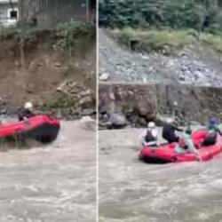 Rize'de şaşkına çeviren görüntü: Selin vurduğu bölgede rafting yaptılar 