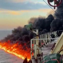 Karadeniz'de vurulan Kairos gemisinden mürettebatın çektiği görüntüler ortaya çıktı