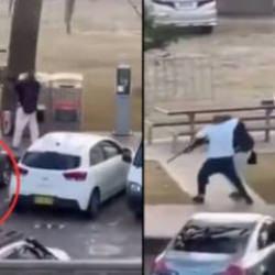 Avustralya'da kara pazar! Saldırganın üzerine atlayan kahraman adam kameralara yansıdı