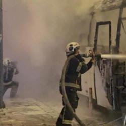 Seyir halindeyken yandı! İşçi servisi küle döndü