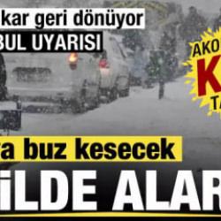 68 ilde alarma geçildi! Hava buz kesecek! Yoğun kar geri dönüyor! İstanbul uyarısı