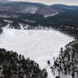 Tokat’taki Kurt Gölü’nden kar manzaraları
