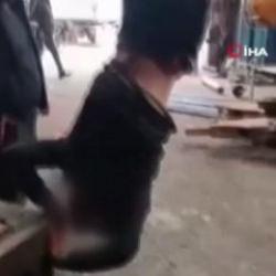 Yer: Ankara! Engelli genci ayağından bağlayıp vince astılar