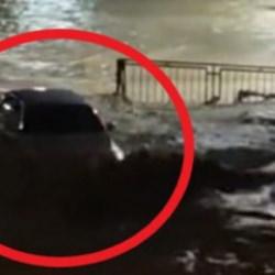 Sel faciasının yeni görüntüleri: İki kişiye mezar olan otomobil böyle sürüklenmiş