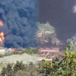 Rusya'da petrol rafinerisinde yangın