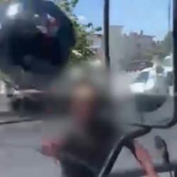 Trafikte tartıştığı sürücüye kaskını fırlattı, 405 bin TL ceza yedi 