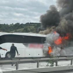 Samsun'da yolcu otobüsü yandı! 13 yolcu ve 3 personel ölümden döndü