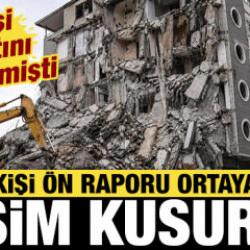 Çöken binayla ilgili bilirkişi ön raporu ortaya çıktı: 2 isim kusurlu bulundu!