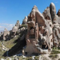 Kapadokya’da düşen kaya parçasının önceki hali: Havadan görüntülendi