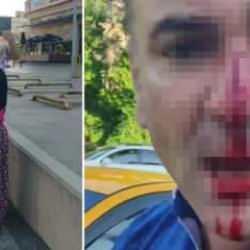 Kaza yaptıkları adamı eşi ve çocuklarının yanında dövdüler