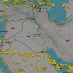 İsrail'in saldırısı sopnrası bölgedeki hava sahası böyle görüntülendi