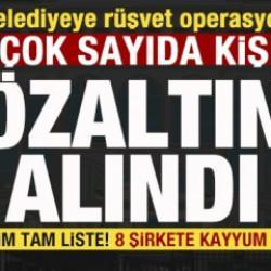 Belediyeye operasyon! 20 kişi g&ouml;zaltına alındı İsim isim liste! 8 şirkete kayyum talebi