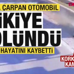 Ağaca çarpan otomobil ikiye bölündü: 2 ölü 1 yaralı! Korkunç kaza kamerada!