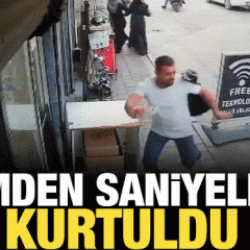 Ölümden kıl payı kurtuldu: O anlar güvenlik kamerasında