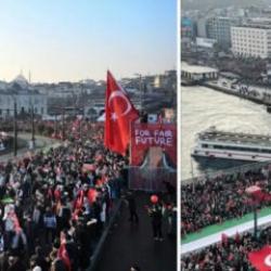 Galata'da B&uuml;y&uuml;k Gazze buluşması