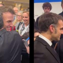 Macron ile ter&ouml;r &ouml;rg&uuml;t&uuml; SDG/YPG elebaşı Mazlum Abdi kucaklaştı