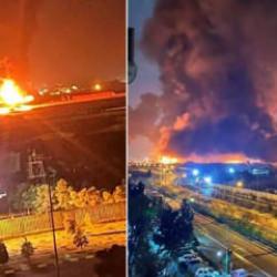 İran'da uluslararası havalimanı vuruldu: U&ccedil;aklar alev alev yandı