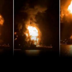 Basra K&ouml;rfezi alev alev: Petrol tankeri vuruldu