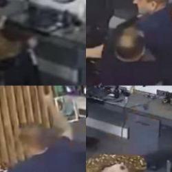 Berberde tıraş olan şahsa satırla saldırmıştı, o anların g&ouml;r&uuml;nt&uuml;s&uuml; ortaya &ccedil;ıktı