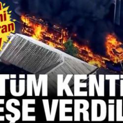 Avrupa &uuml;lkesini karıştıran olay: B&uuml;t&uuml;n kenti ateşe verdiler 