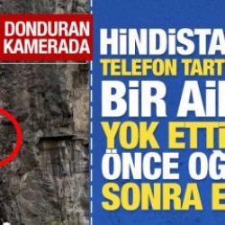 Hindistan'da aile trajedisi kamerada: Telefon i&ccedil;in canlarından oldular!