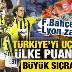 Fenerbah&ccedil;e&rsquo;nin Lyon zaferi T&uuml;rkiye&rsquo;yi u&ccedil;urdu! &Uuml;lke Puanında b&uuml;y&uuml;k sı&ccedil;rama