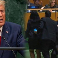 Trump konuşurken K&uuml;ba heyeti salonu terk etti