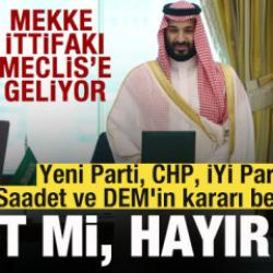 Mekke Anlaşması TBMM&rsquo;'de! Yeni Parti, CHP, İYİ Parti, Saadet ve DEM'in kararı belli oldu