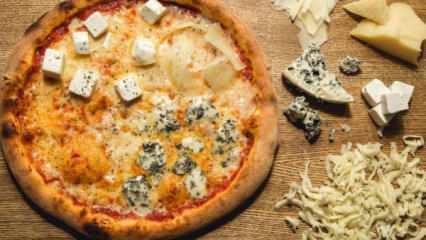 Dört peynirli pizza nasıl yapılır? En kolay dört peynirli pizza yapımı! 