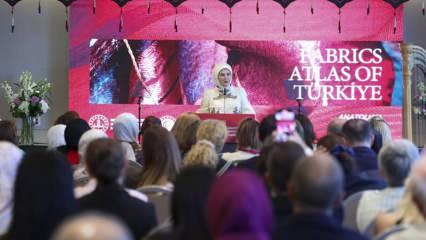 Emine Erdoğan New York’ta  lider eşleriyle bir araya geldi: Anadolu dokumaları göz kamaştırdı