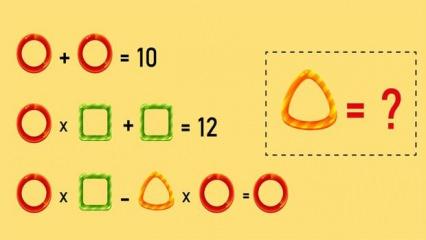 Zekânızla herkesi alt edin: 30 saniye içerisinde denklemleri tamamlayarak üçgenin değerini belirleyebilir misiniz?