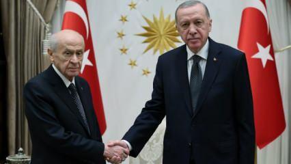 Beştepe'de kritik zirve! Başkan Erdoğan, Bahçeli ile görüştü