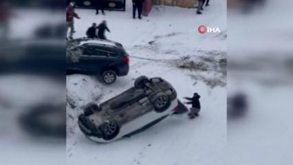 Malatya'da kar yağışı trafik kazalarına neden oldu