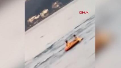 Denizde sürüklenen çocuklar son anda farkedildi