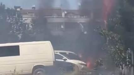Otlukta çıkan yangın park halindeki araçlara sıçradı